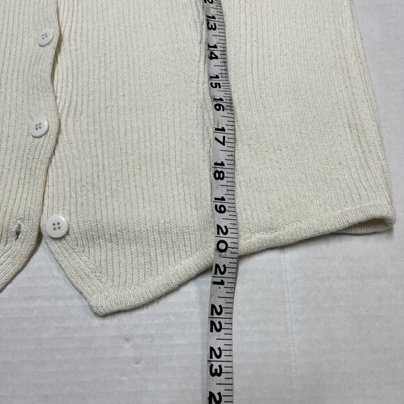 Vintage Leon Levin Sweater Vest Women M White Golf Theme Embroidered Button Down - Picture 9 of 9